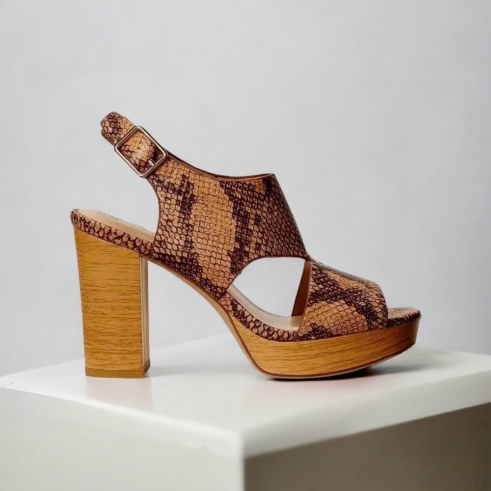 NWT Lauren Ralph Lauren Feona Python-Embossed Lea… - image 3